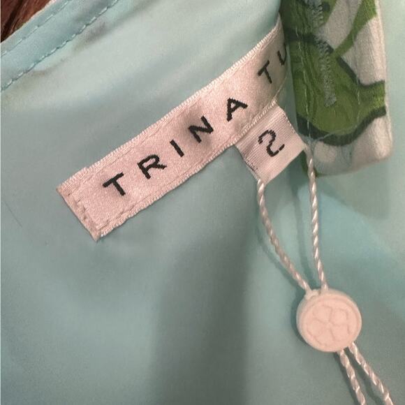 NWT Trina Turk Pineapple Mini Dress Size 2 Blue Yellow Cotton Vacation Summer - Picture 14 of 16
